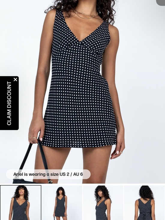 Princess Polly Dresses & Skirts - Princess Polly Black and White Polka Dot V-Neck Mini Dress